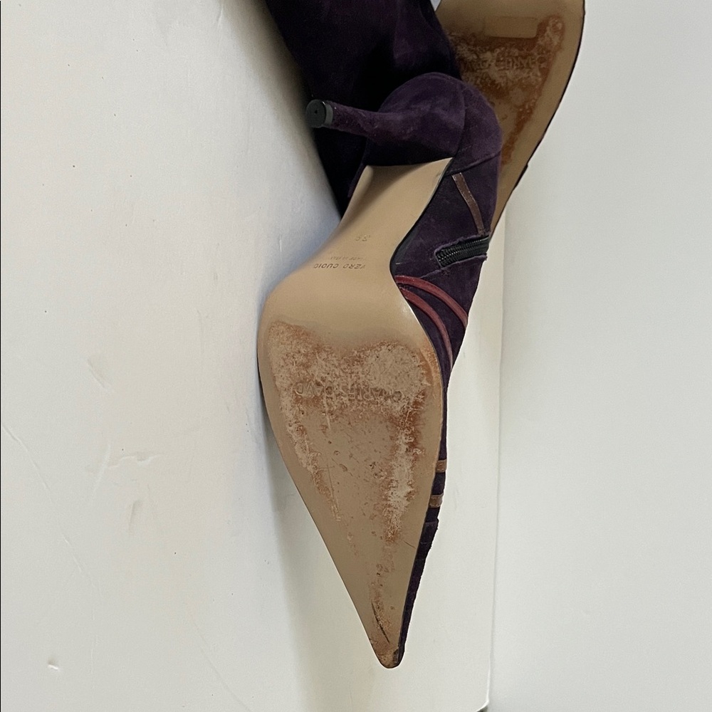 Vero Cuoio Dark Purple Heeled Boots - Picture 3 of 10